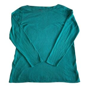 Jessica London Teal Knit Boatneck Sweater Size 14/16 Cozy Casual Knit